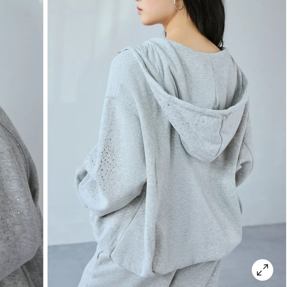 Out From Under Merrick Shine Embellished Zip-Up Hoodie Sweatshirt - Picture 3 of 11